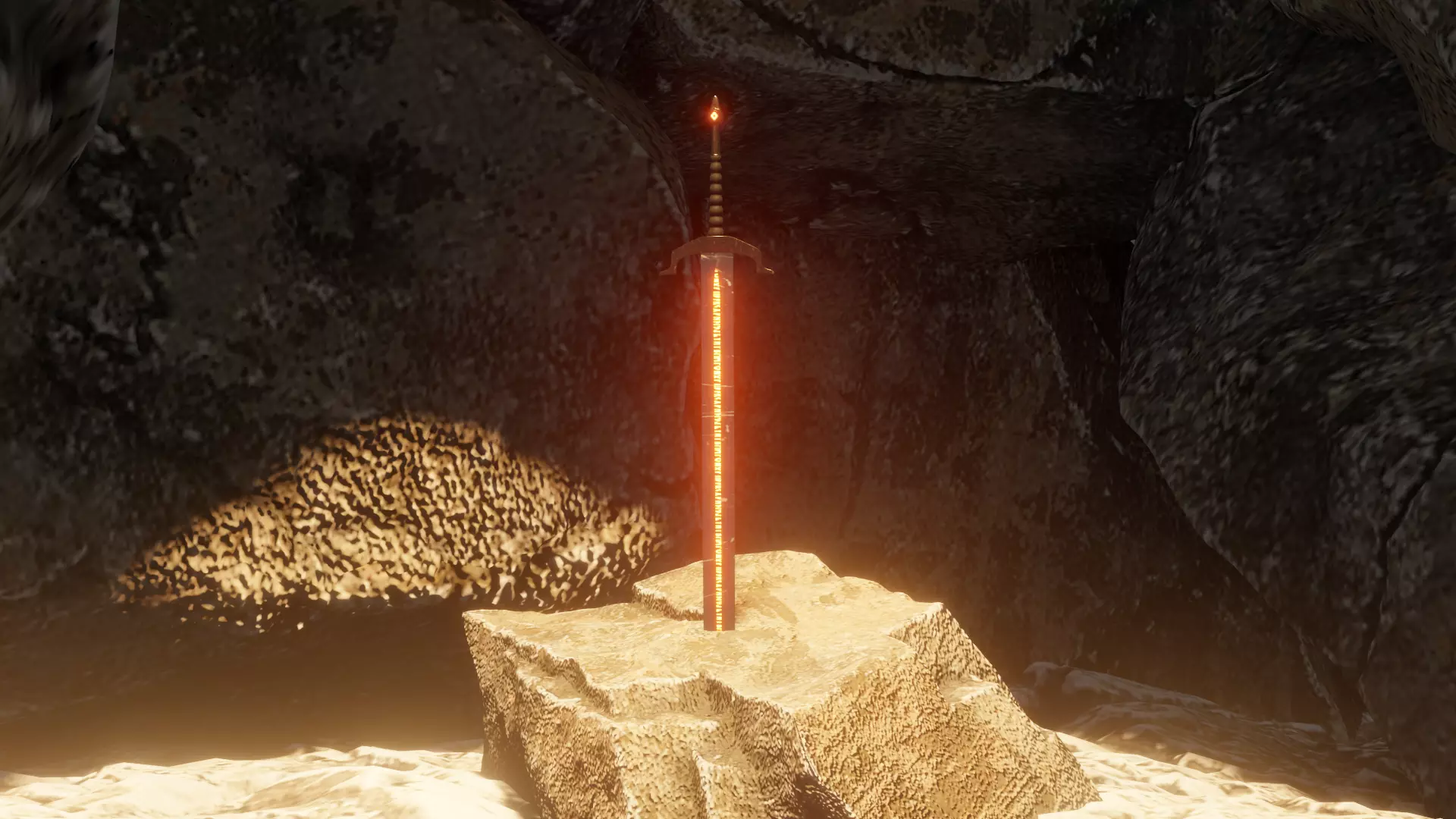 thunder sword Low-poly 3D model_0