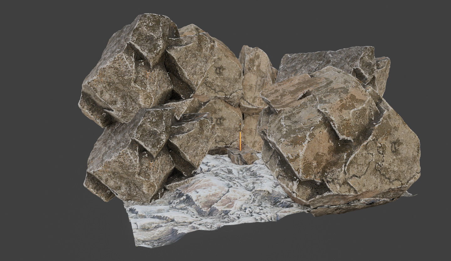 thunder sword Low-poly 3D model_1