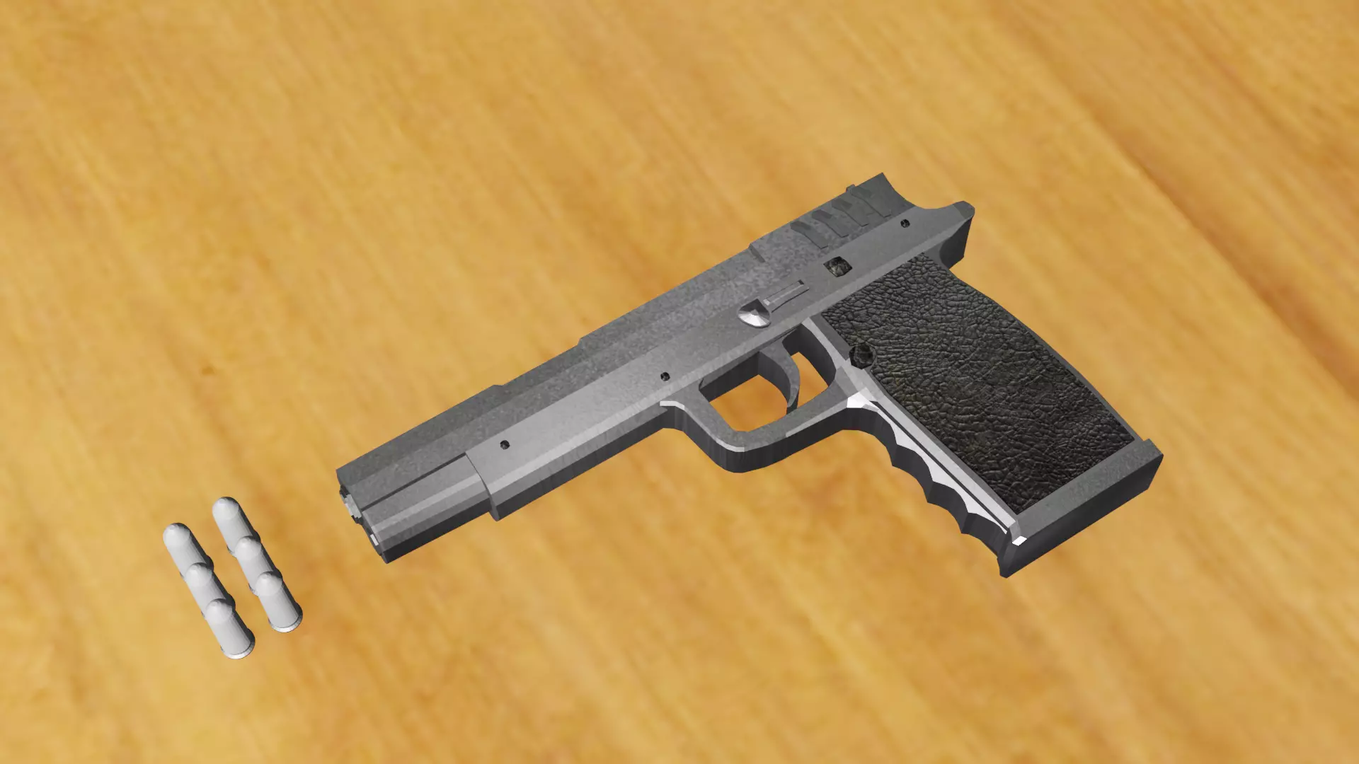  pistol for unity Low-poly 3D model_0