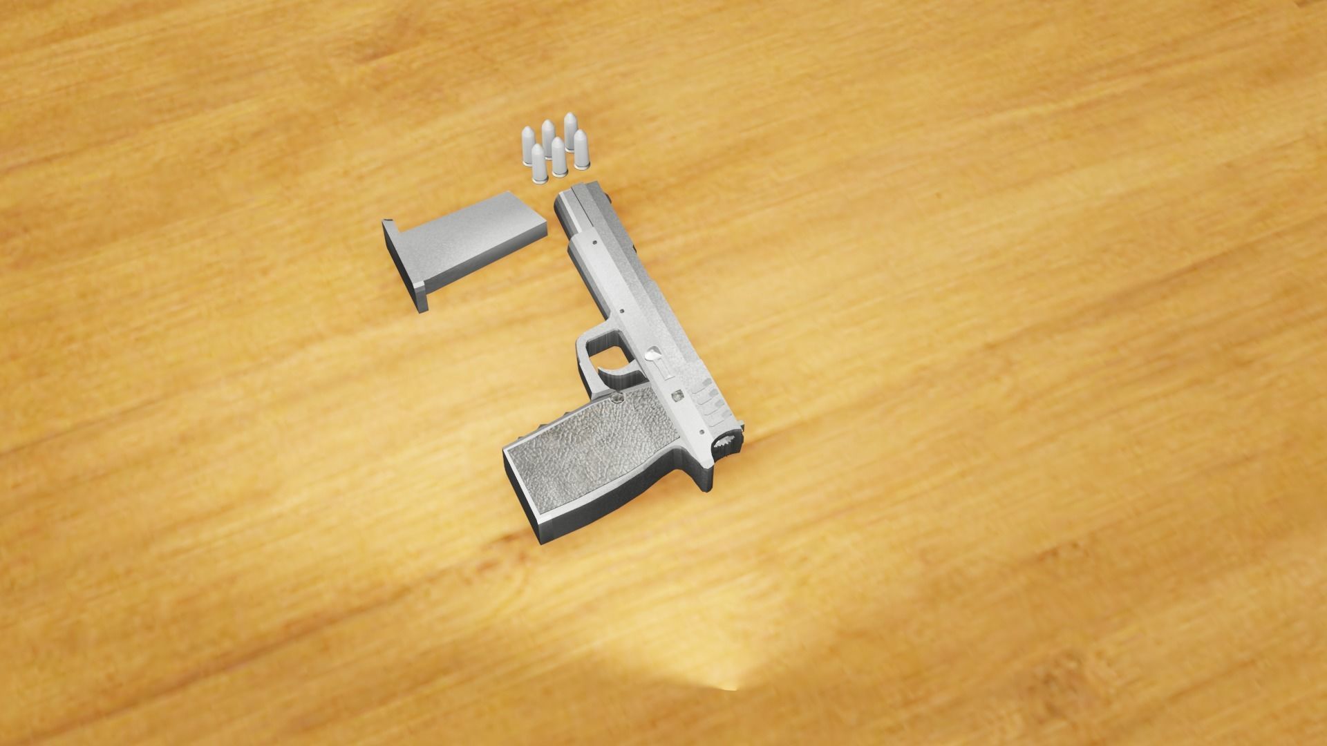  pistol for unity Low-poly 3D model_6