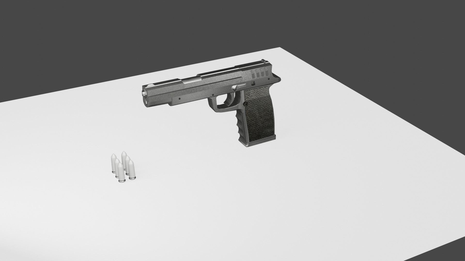  pistol for unity Low-poly 3D model_4