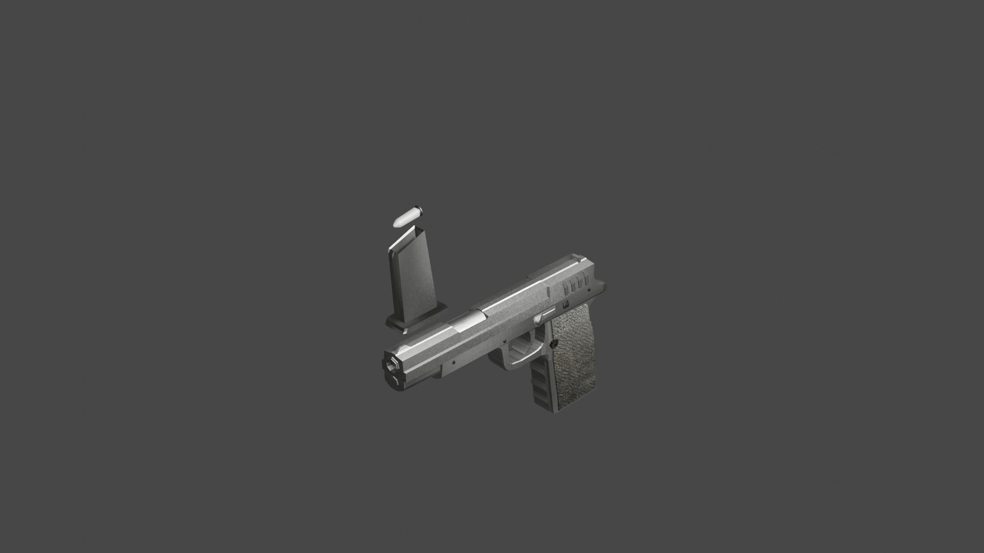  pistol for unity Low-poly 3D model_5