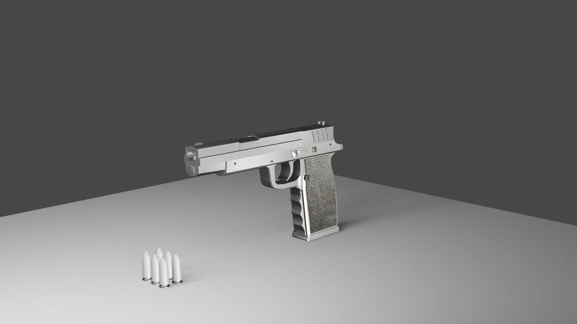  pistol for unity Low-poly 3D model_3