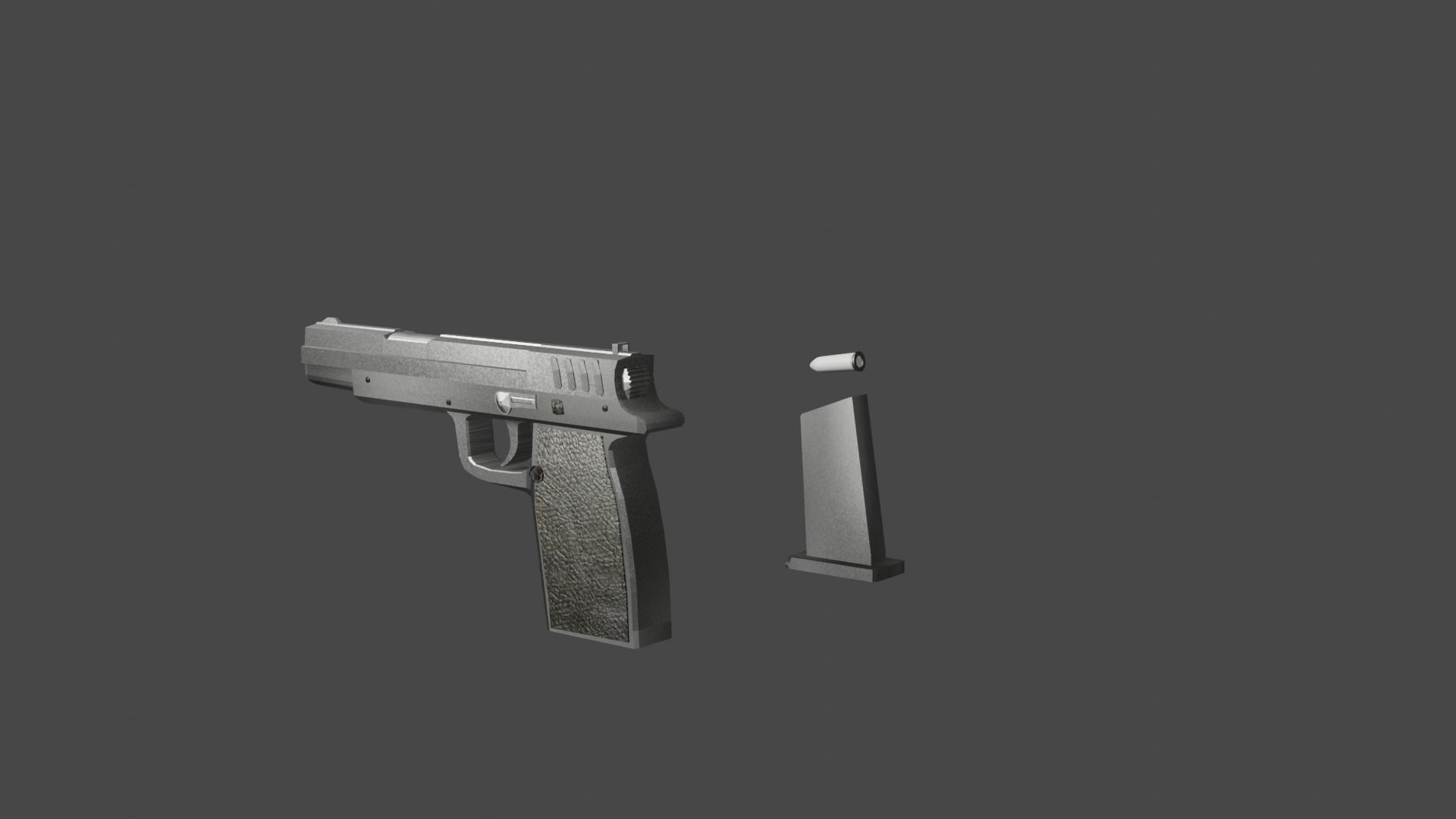  pistol for unity Low-poly 3D model_2