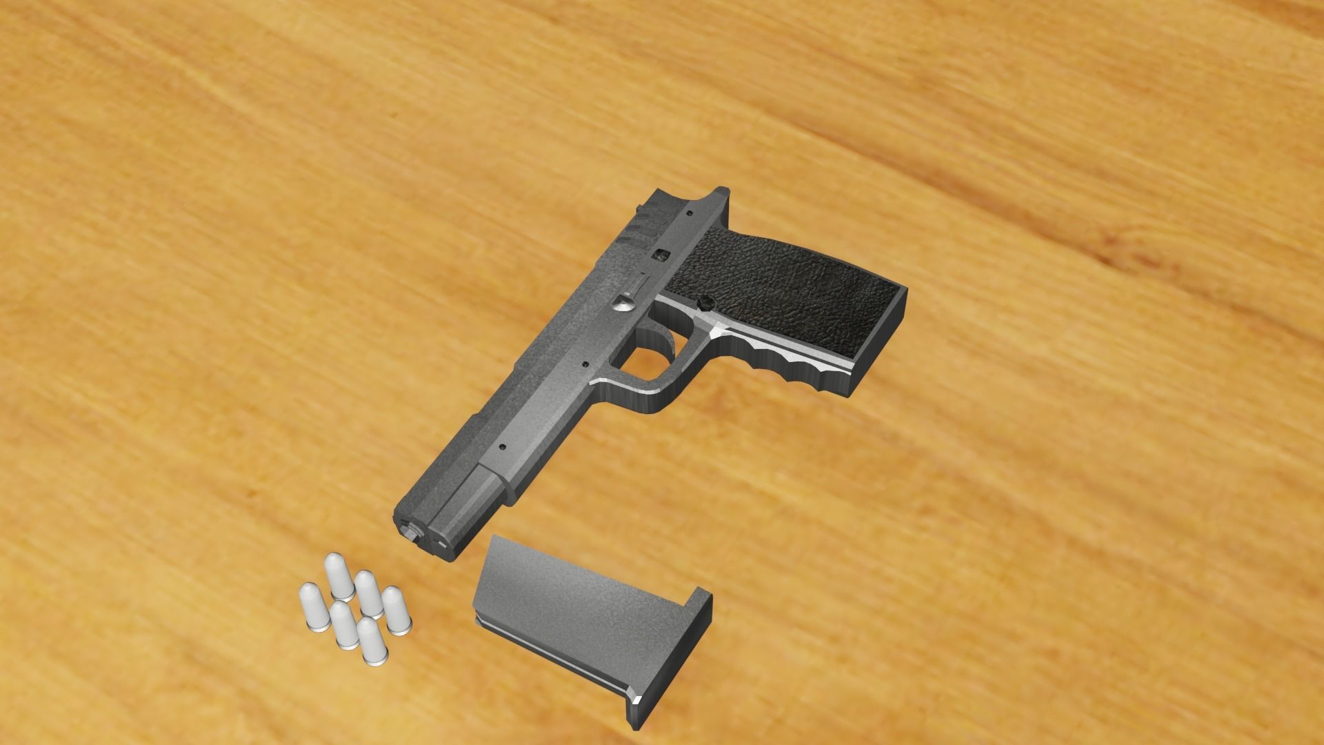  pistol for unity Low-poly 3D model_1