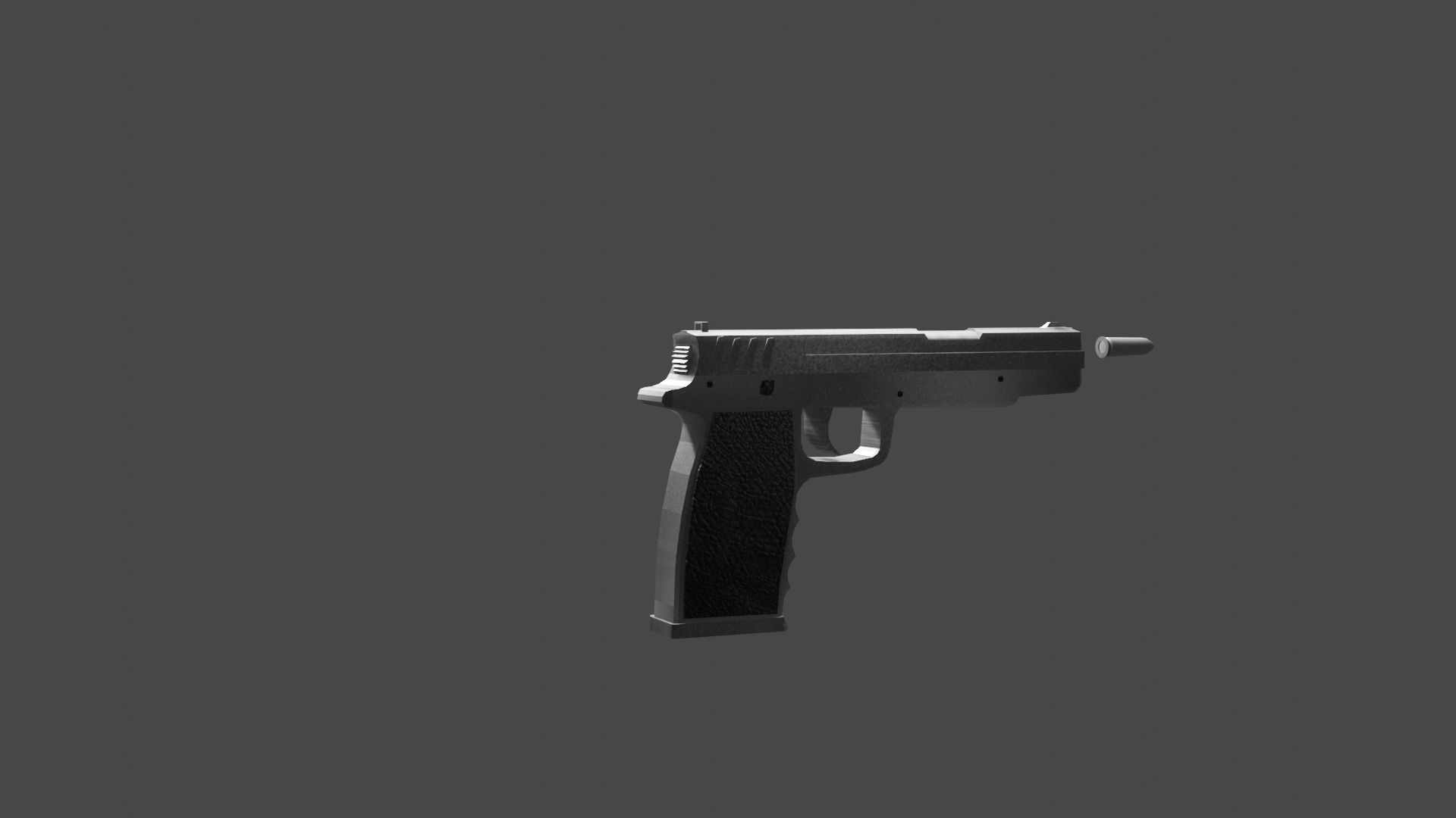  pistol for unity Low-poly 3D model_9