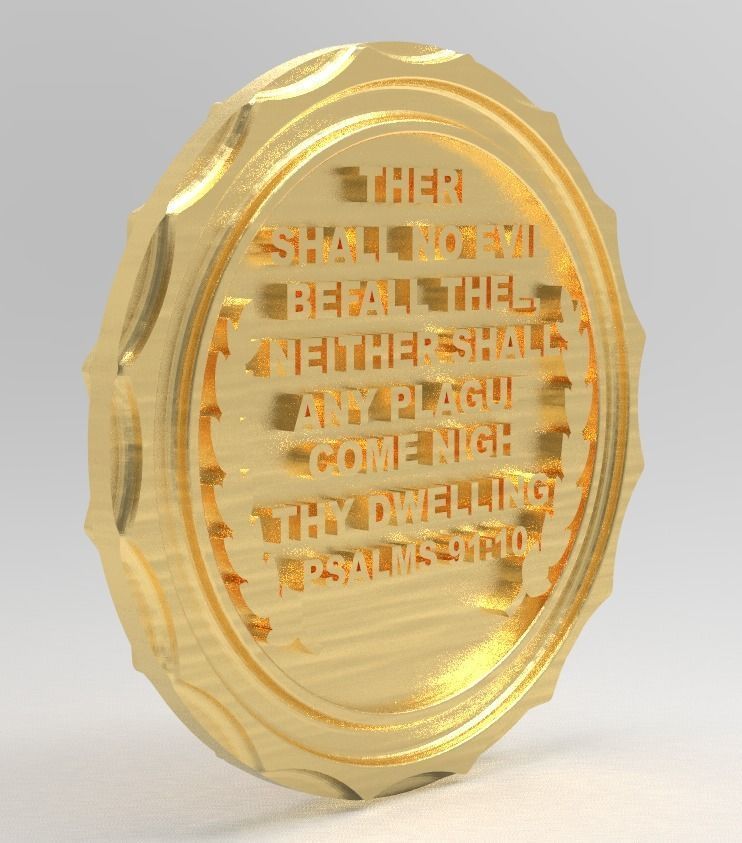 ST MICHAEL THE ARCHANGEL COIN 3D print model_5