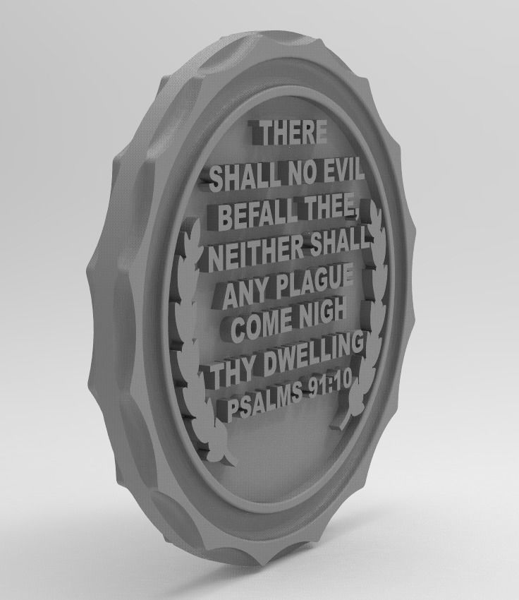 ST MICHAEL THE ARCHANGEL COIN 3D print model_3
