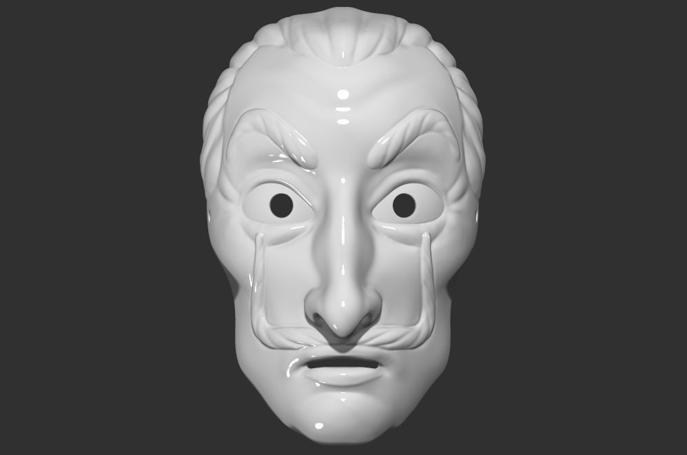 LA CASA DE PAPEL MASK - PRINT - BASE MESHES AND ZBRUSH TOOL 3D print model_4