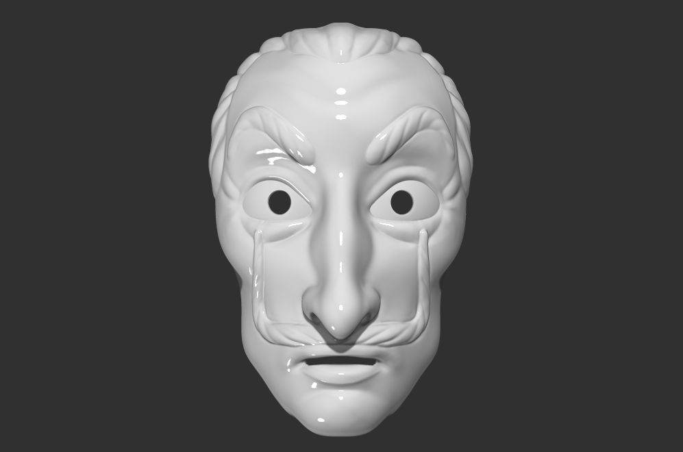 LA CASA DE PAPEL MASK - PRINT - BASE MESHES AND ZBRUSH TOOL 3D print model_3