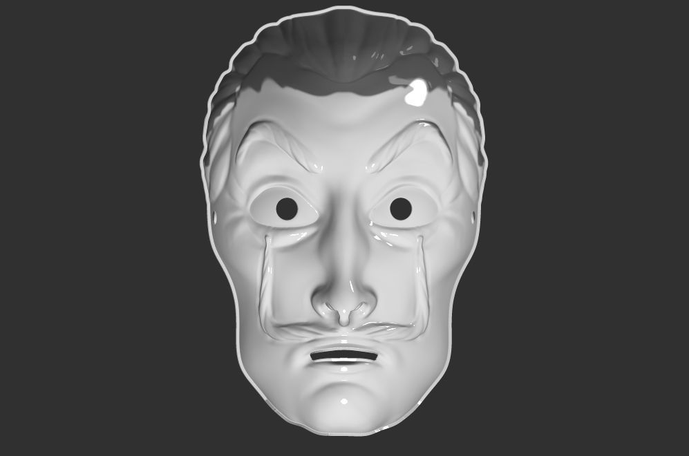LA CASA DE PAPEL MASK - PRINT - BASE MESHES AND ZBRUSH TOOL 3D print model_5