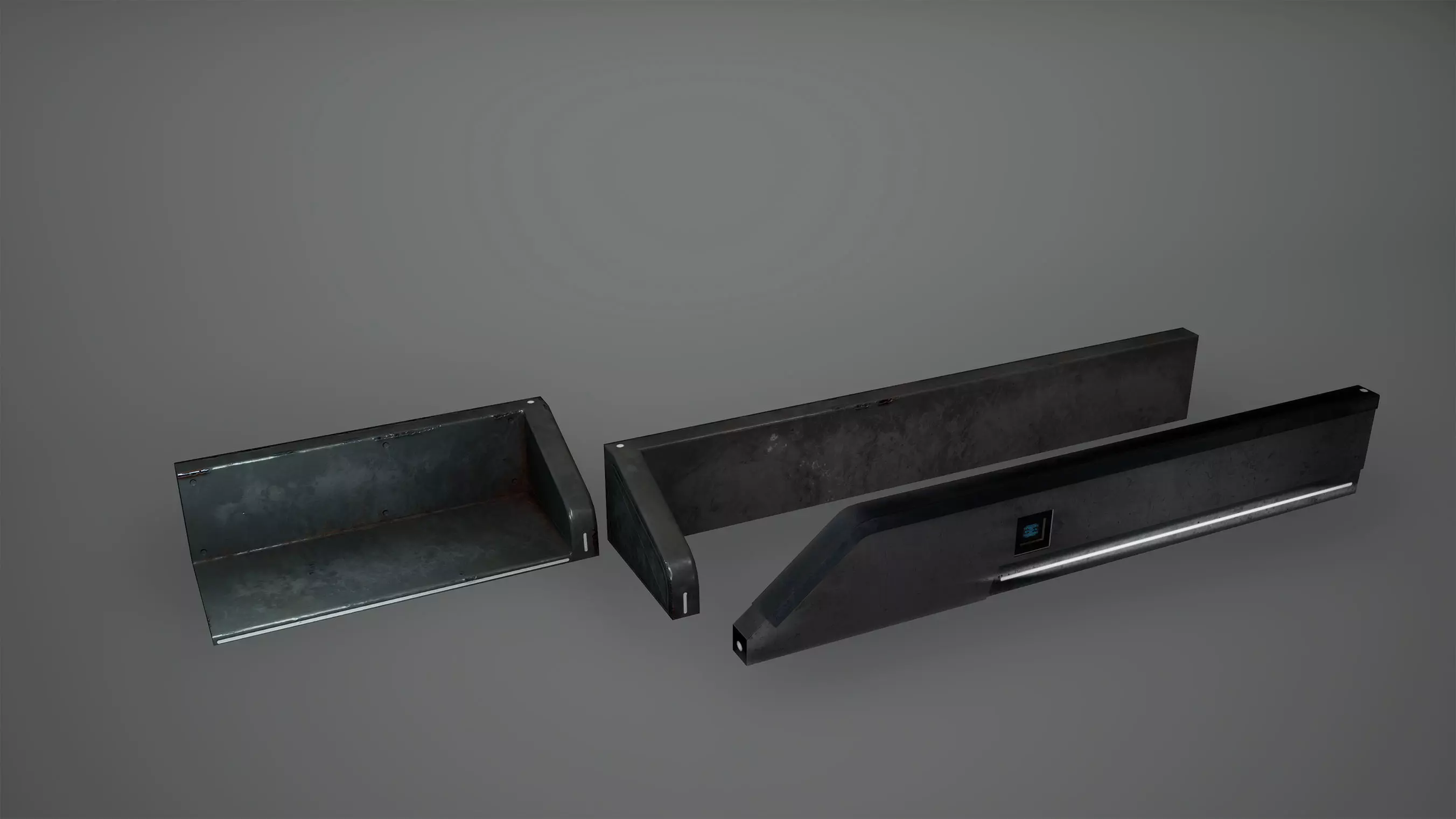 Cyberpunk Fences Low Poly  Game Ready Low-poly 3D model_0