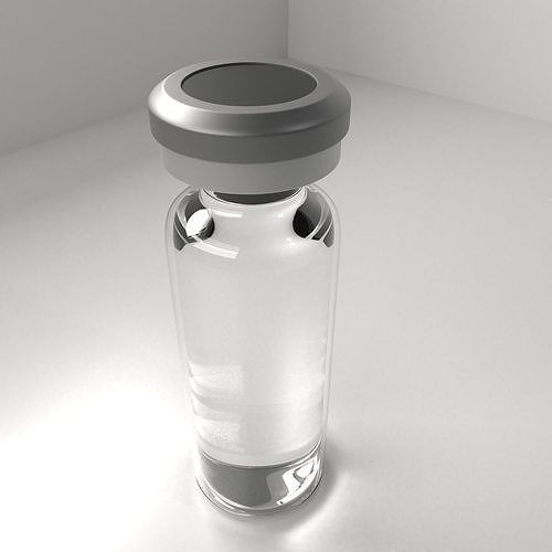 Vaccine Bottle with Liquid 3D model
