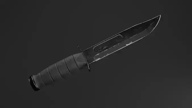Knife low poly PBR realistic game ready asset