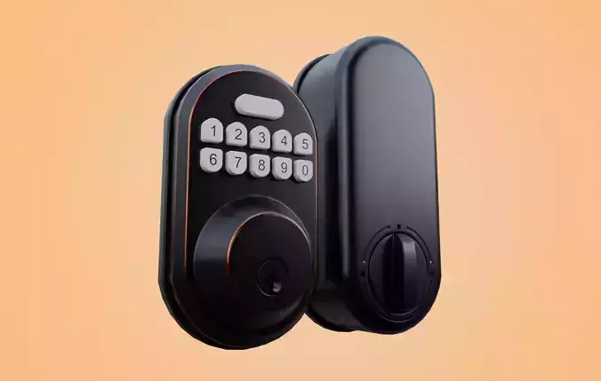 Security Door Digital Lock Low-poly 3D model