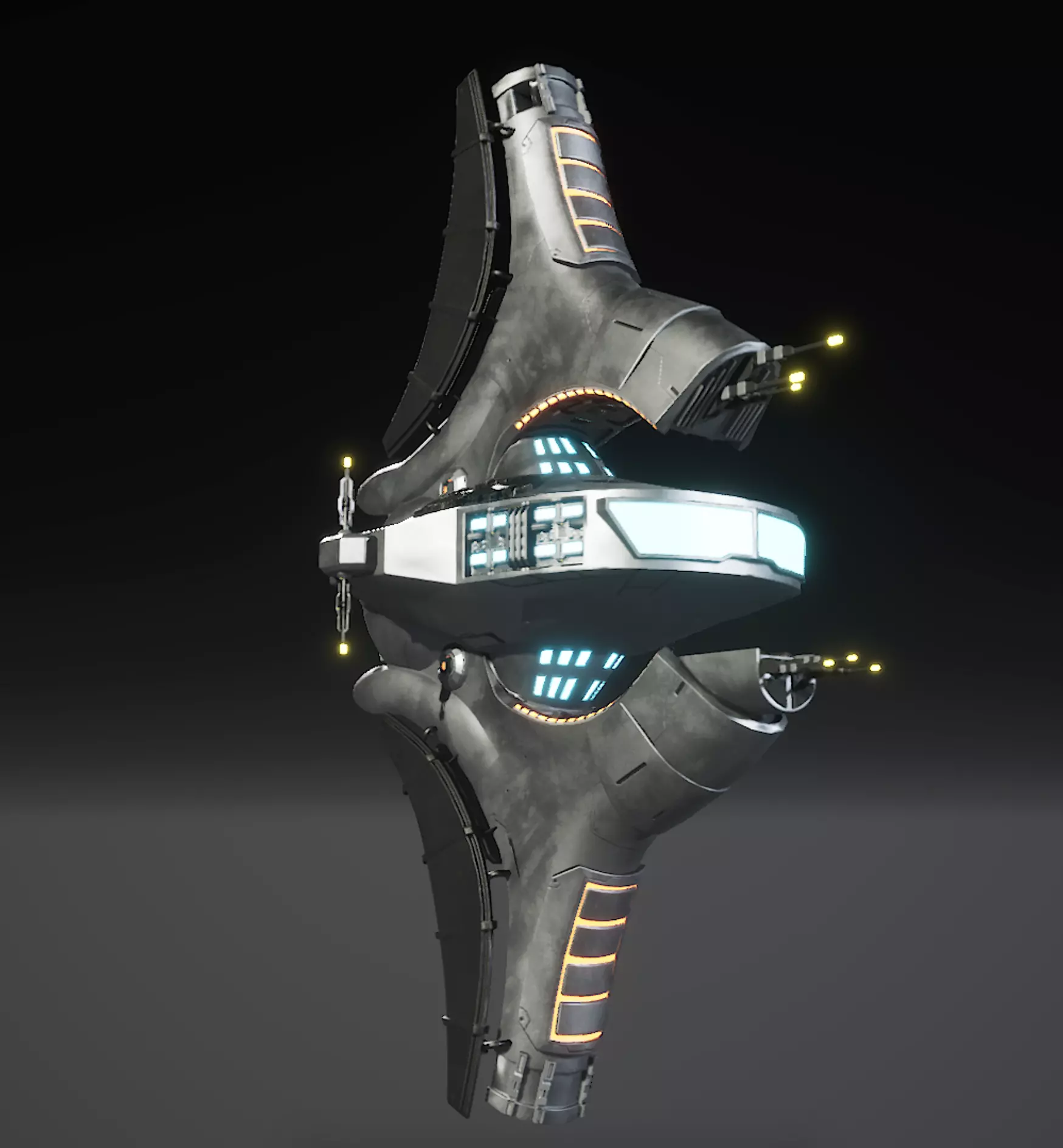 Sci-Fi ship Low-poly 3D model