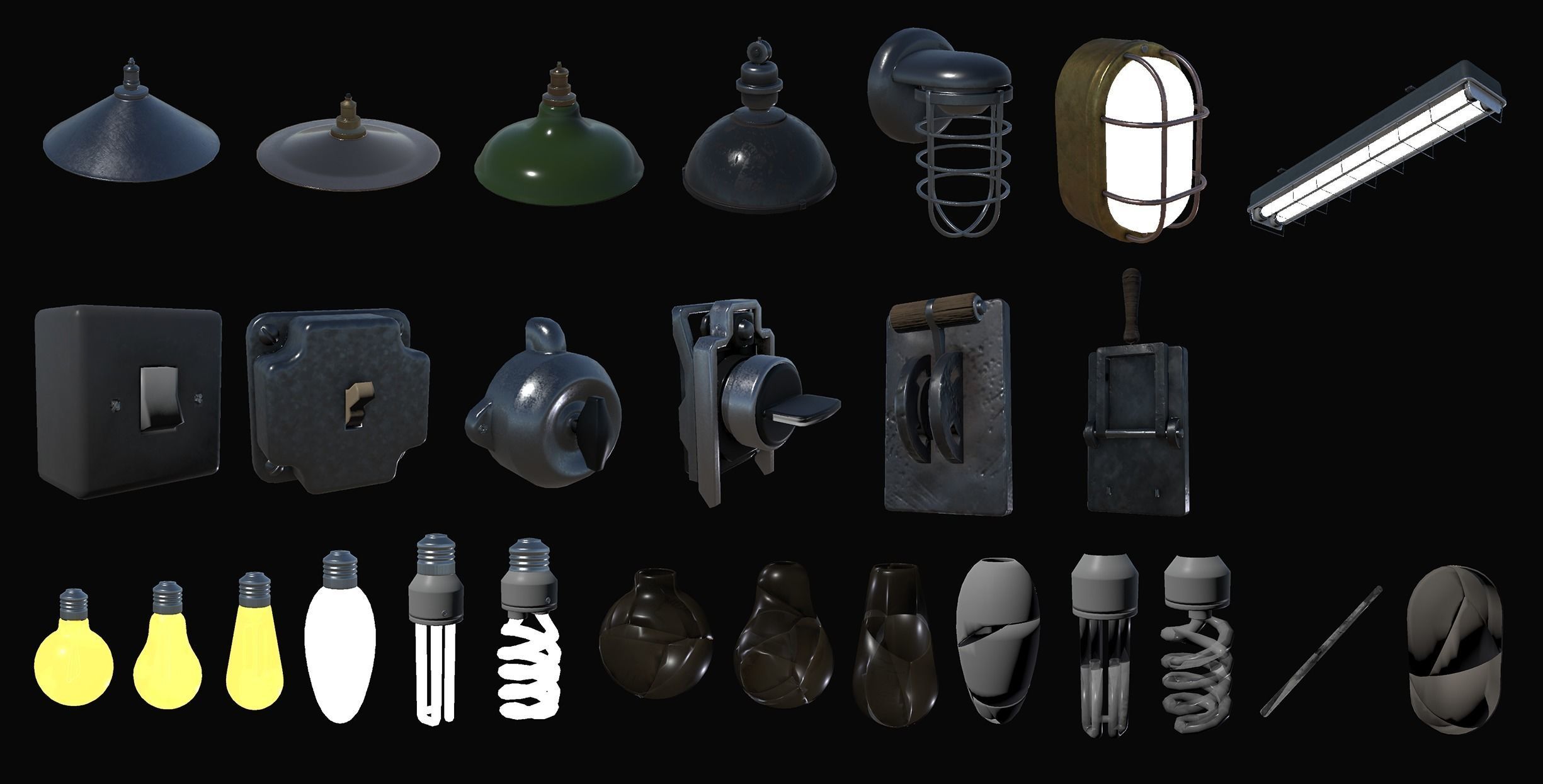 Breakable Lamps - Models and scripts Low-poly 3D model_6