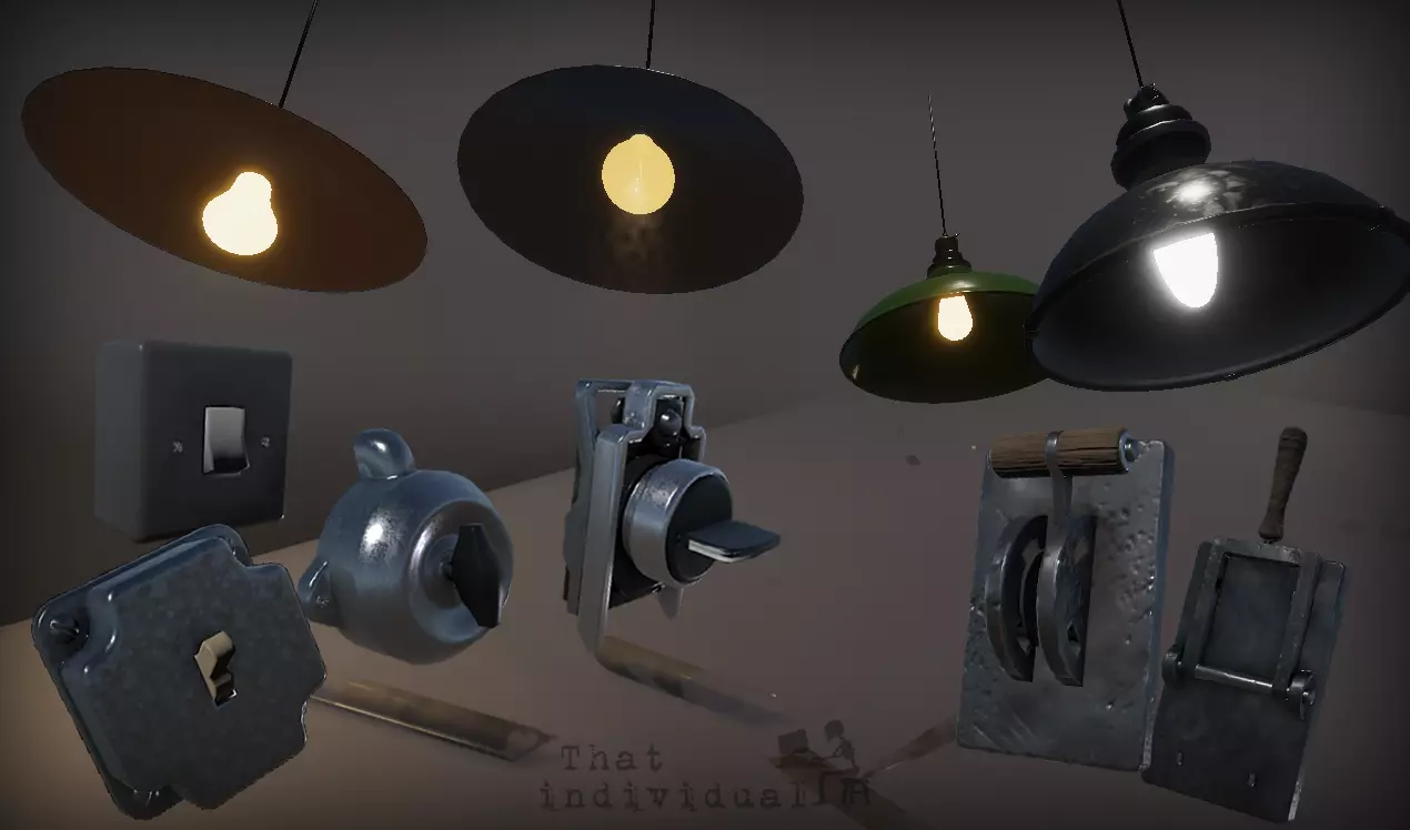 Breakable Lamps - Models and scripts Low-poly 3D model_0