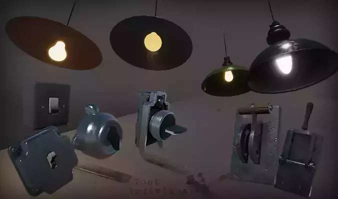 Breakable Lamps - Models and scripts Low-poly 3D model