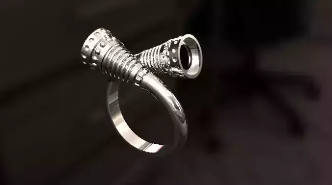 Ring with two parallel stones