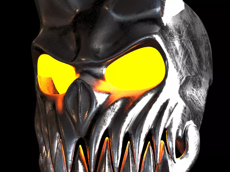 skull helmet mask Low-poly 3D model_0