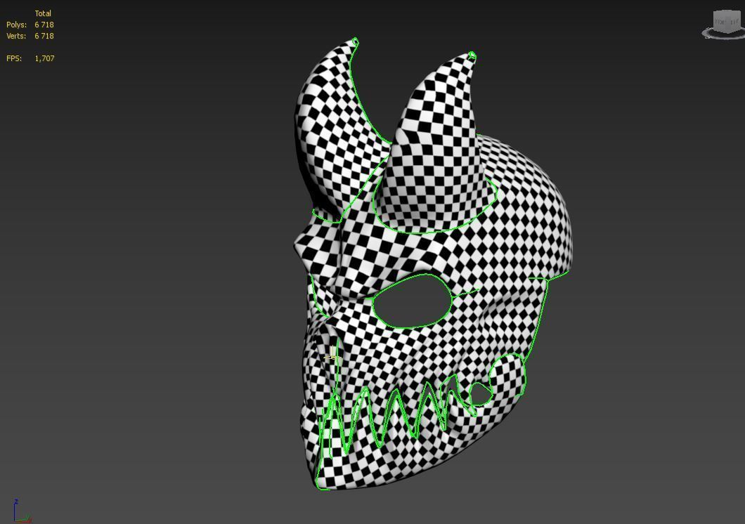 skull helmet mask Low-poly 3D model_10