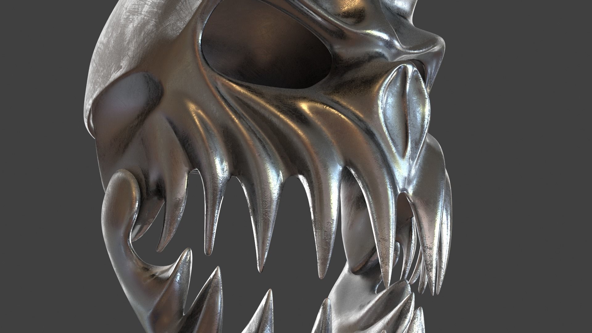 skull helmet mask Low-poly 3D model_2