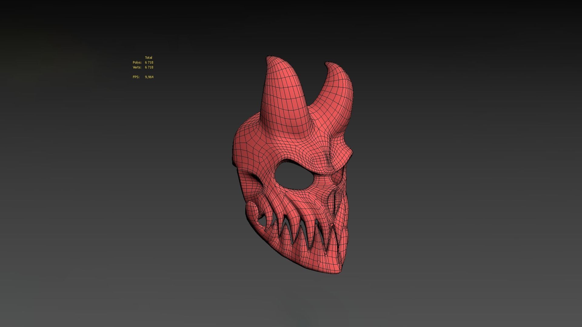 skull helmet mask Low-poly 3D model_8