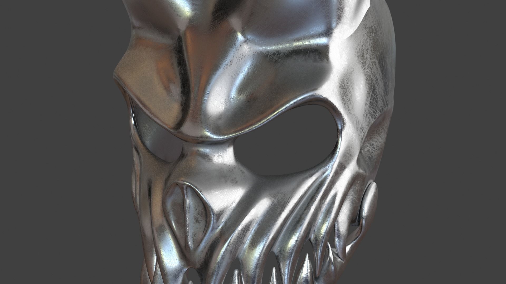 skull helmet mask Low-poly 3D model_4