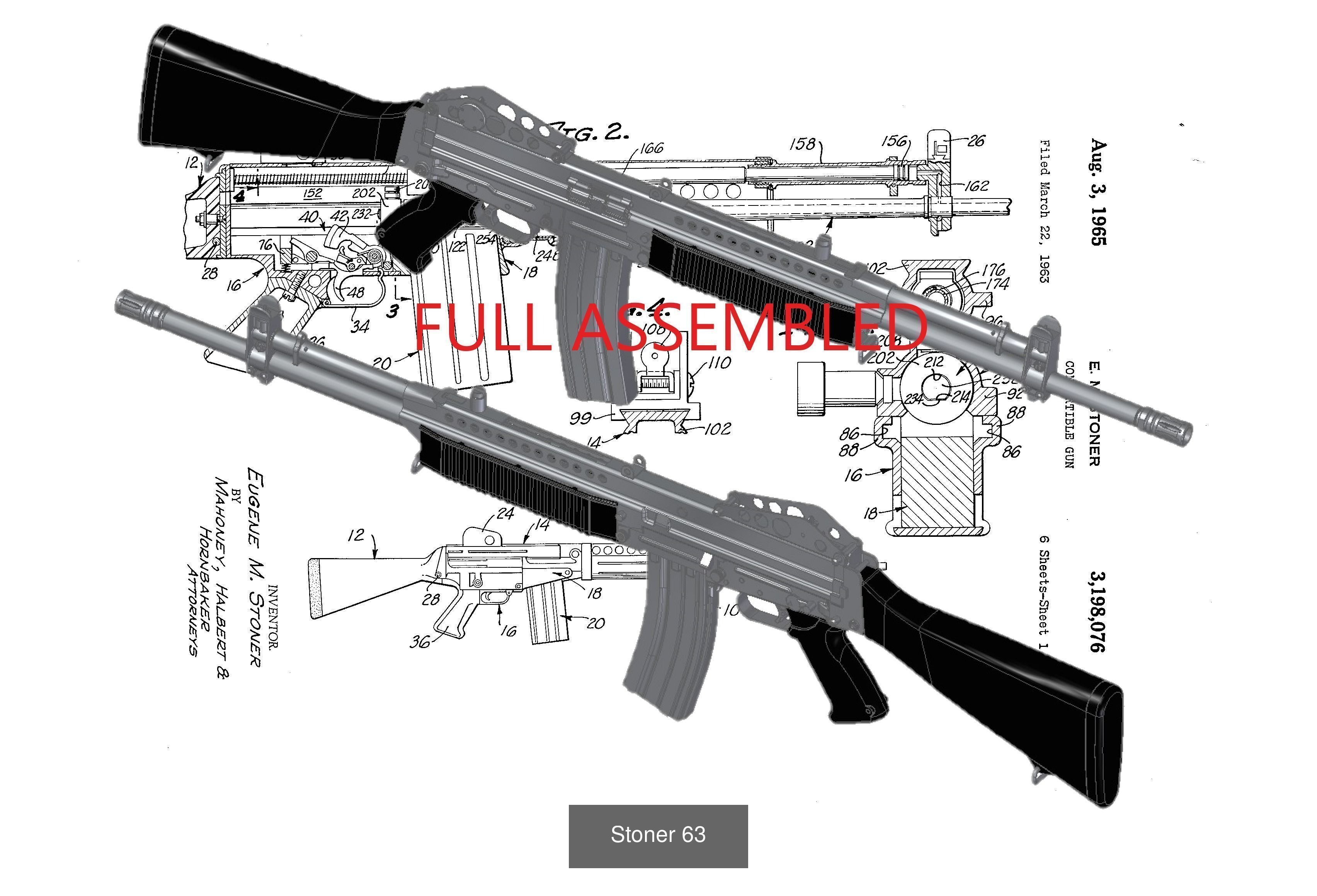 Stoner 63 3D Model Collection_1