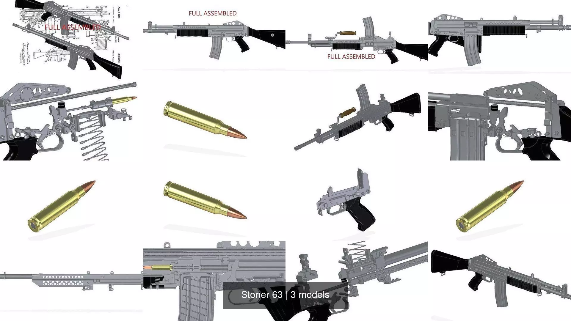Stoner 63 3D Model Collection_0