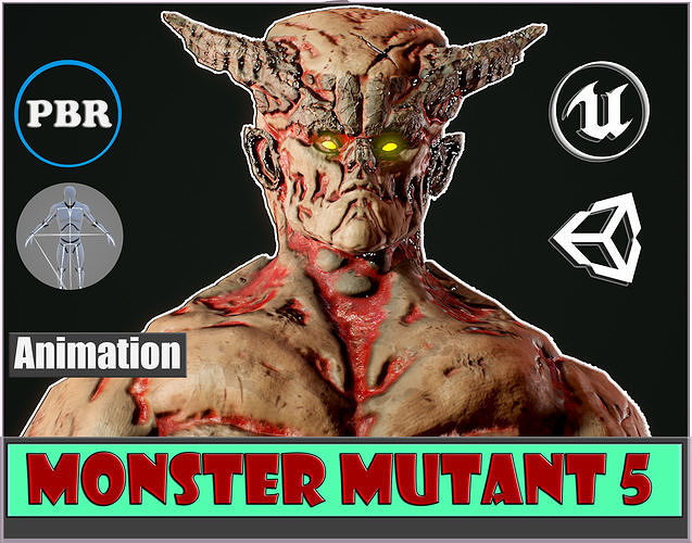 Monster Mutant 5 Low-poly 3D model