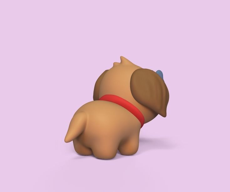 Butterfly on Dog Nose 3D print model_2
