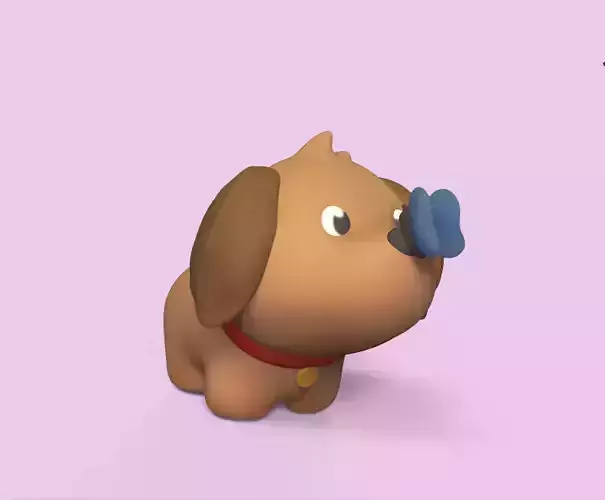 Butterfly on Dog Nose 3D print model