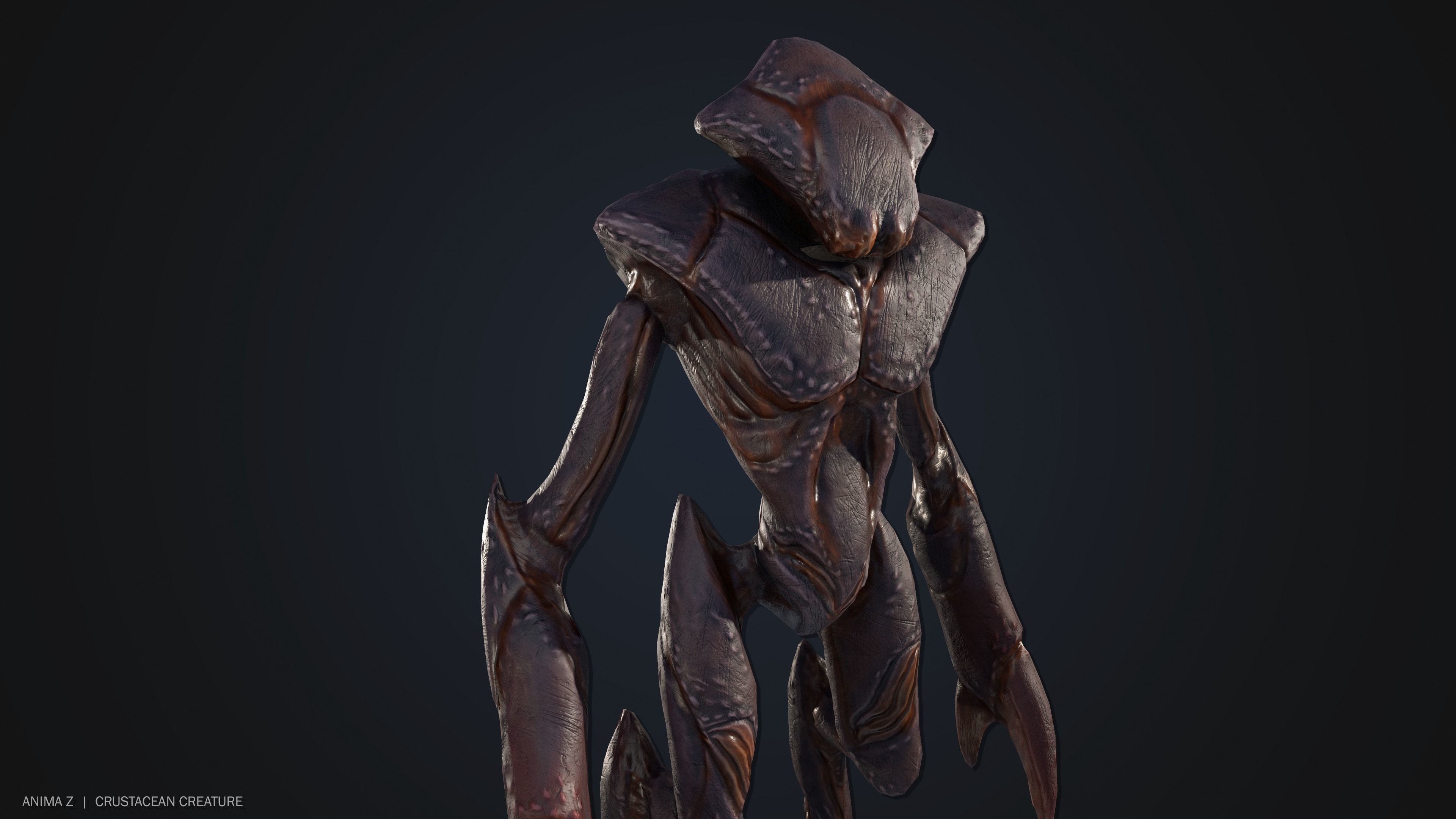 Crustacean creature Low-poly 3D model_1