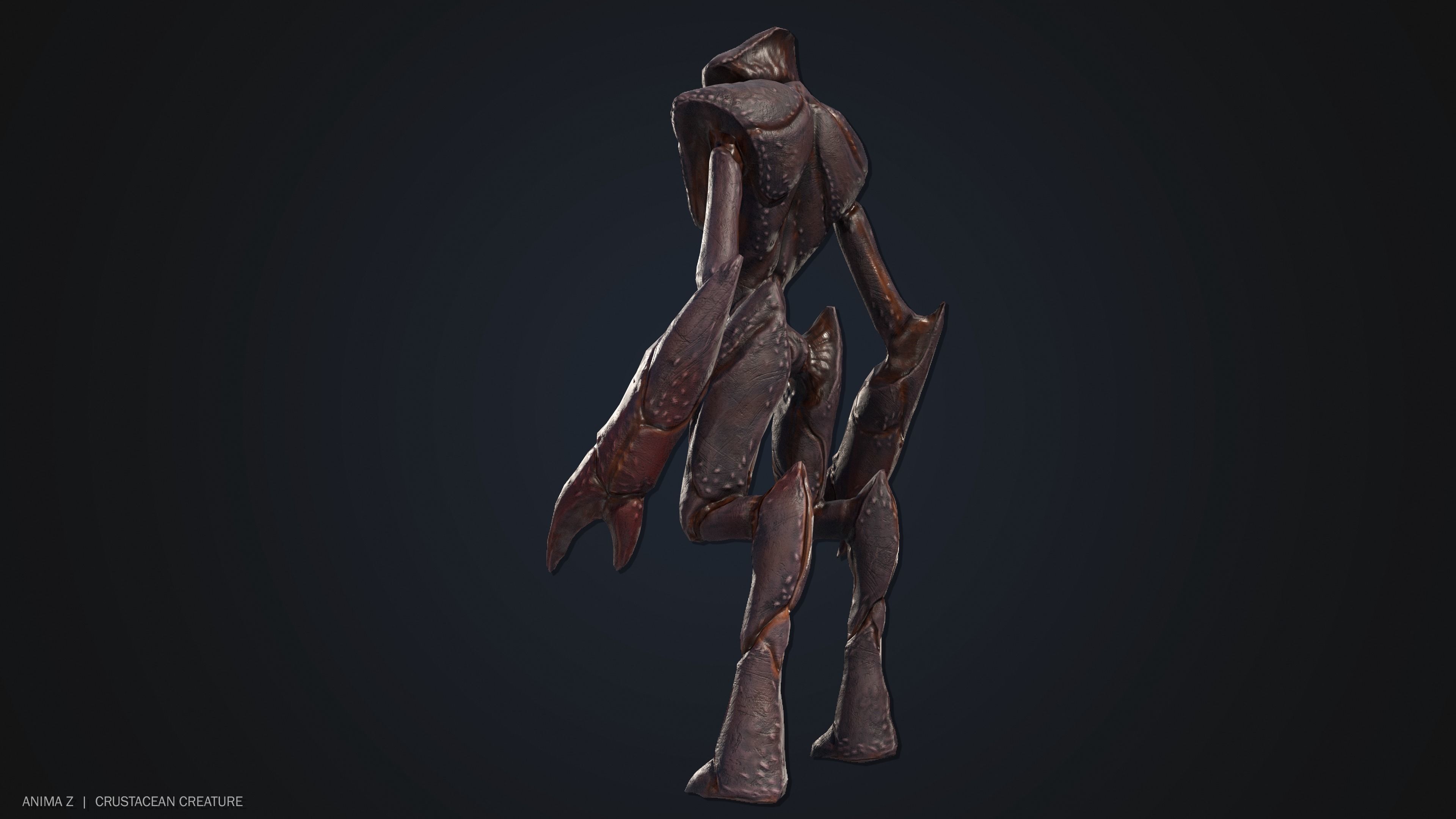 Crustacean creature Low-poly 3D model_8