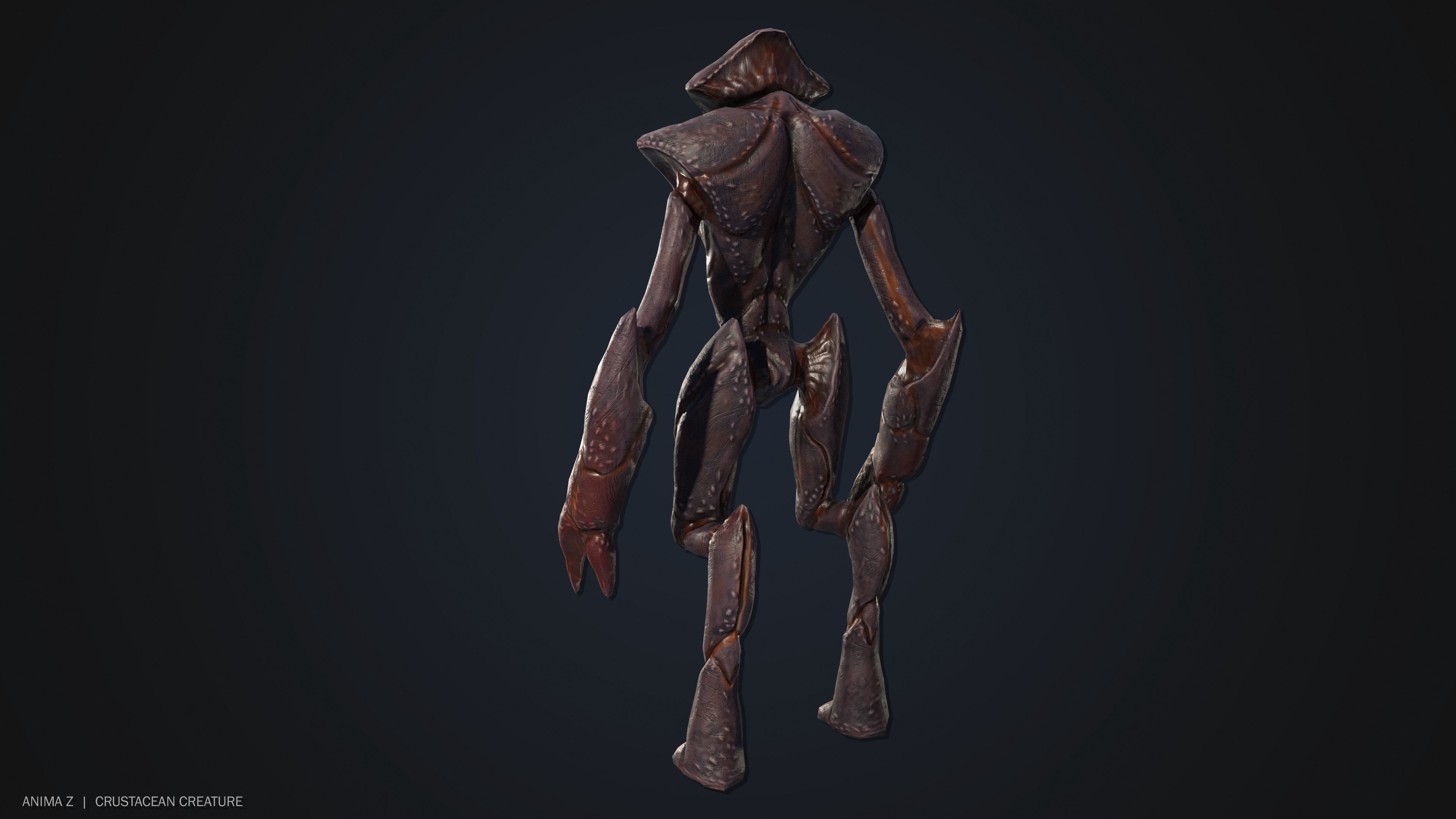 Crustacean creature Low-poly 3D model_7