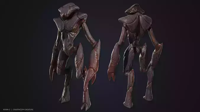 Crustacean creature Low-poly 3D model