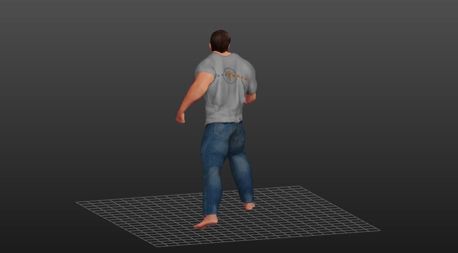 Body Builder Strong Man  Low-poly 3D model_2