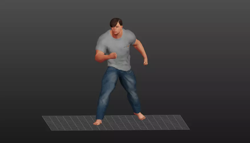 Body Builder Strong Man  Low-poly 3D model_0