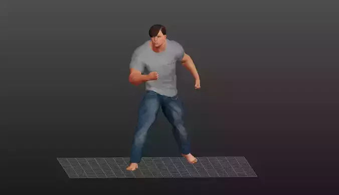 Body Builder Strong Man  Low-poly 3D model
