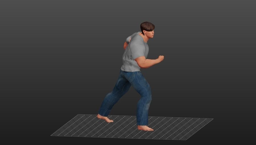 Body Builder Strong Man  Low-poly 3D model_3