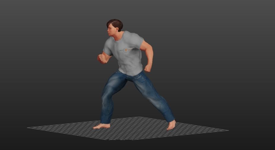 Body Builder Strong Man  Low-poly 3D model_1