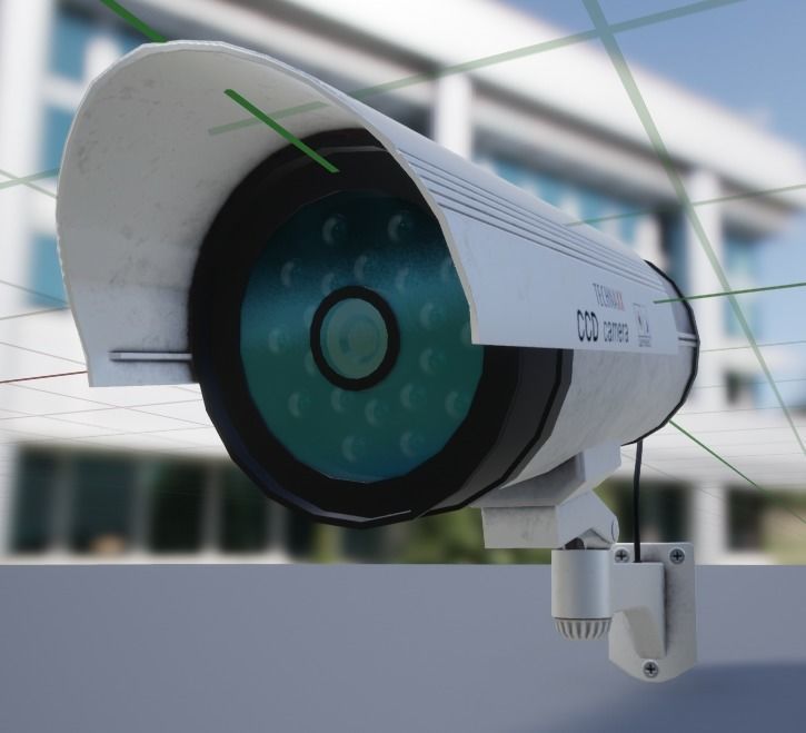 Security Camera Low-poly 3D model_4