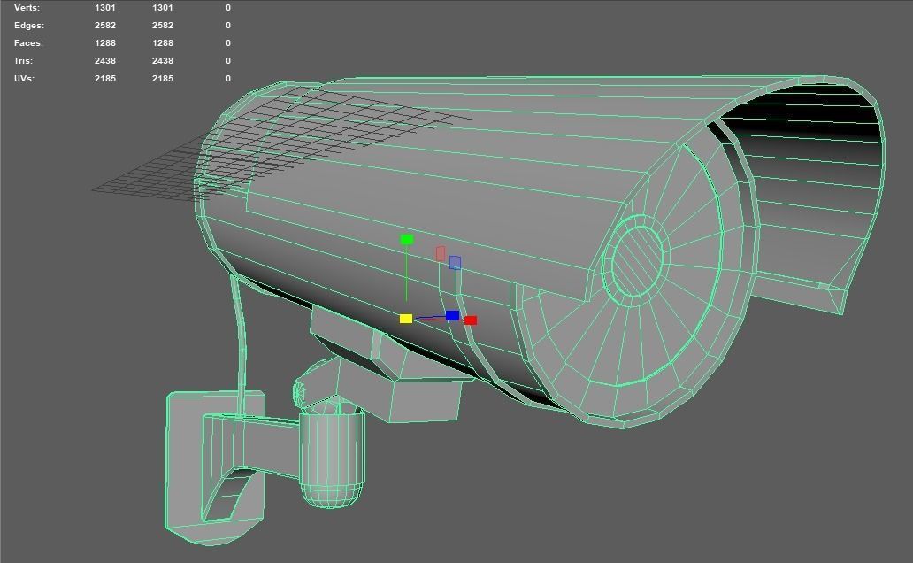 Security Camera Low-poly 3D model_6