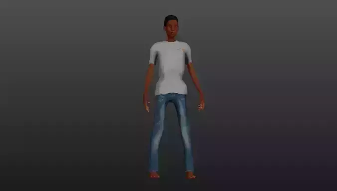 Over slim man  Low-poly 3D model