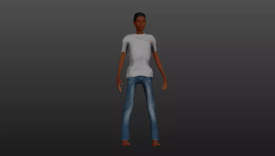 Over slim man  Low-poly 3D model_0