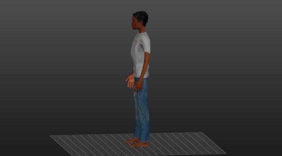 Over slim man  Low-poly 3D model_1
