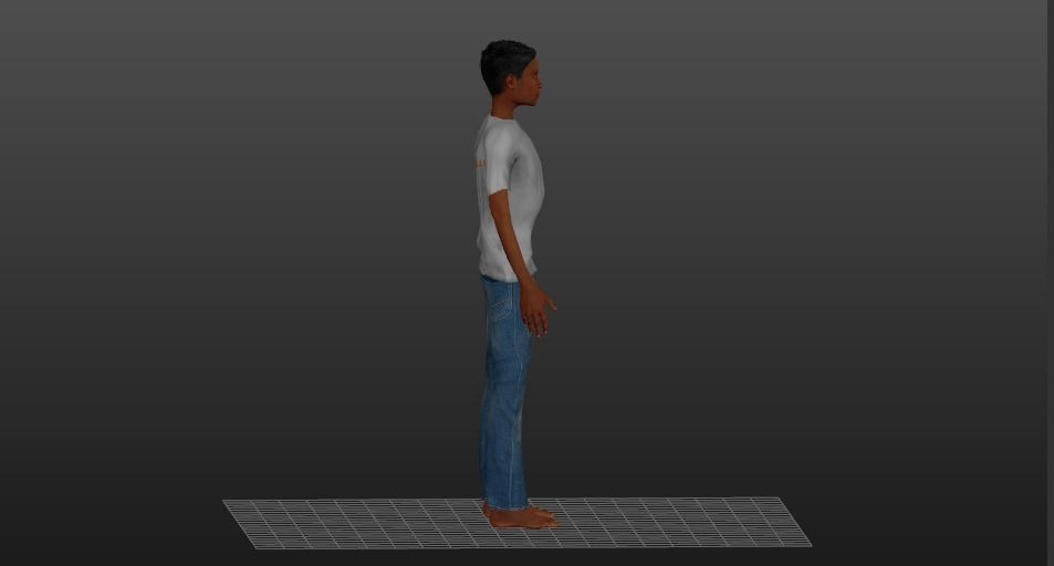 Over slim man  Low-poly 3D model_3