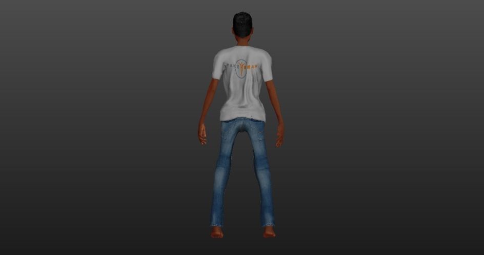 Over slim man  Low-poly 3D model_2